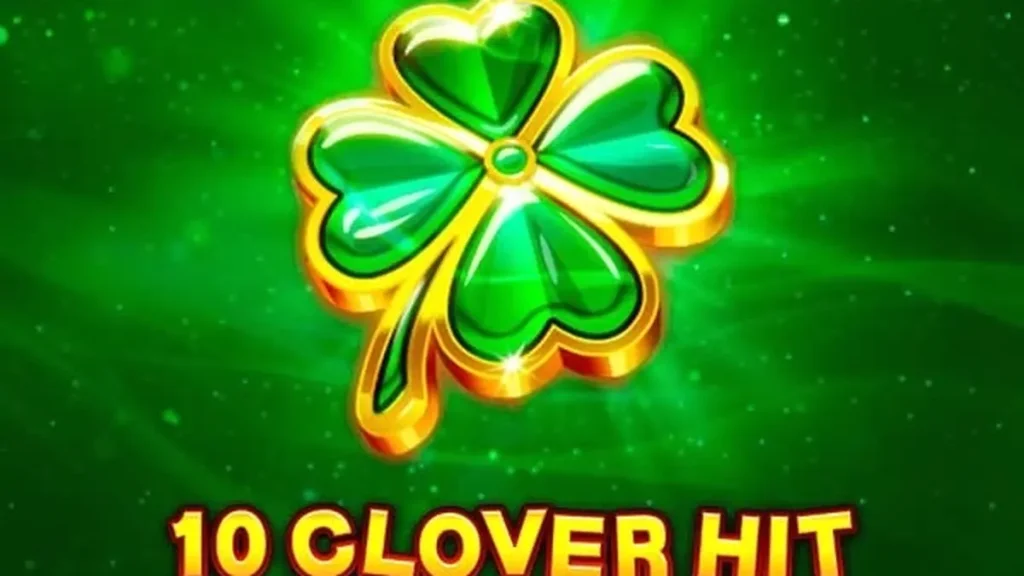 Visual clássico de frutas e trevos no slot 10 Clover Hit